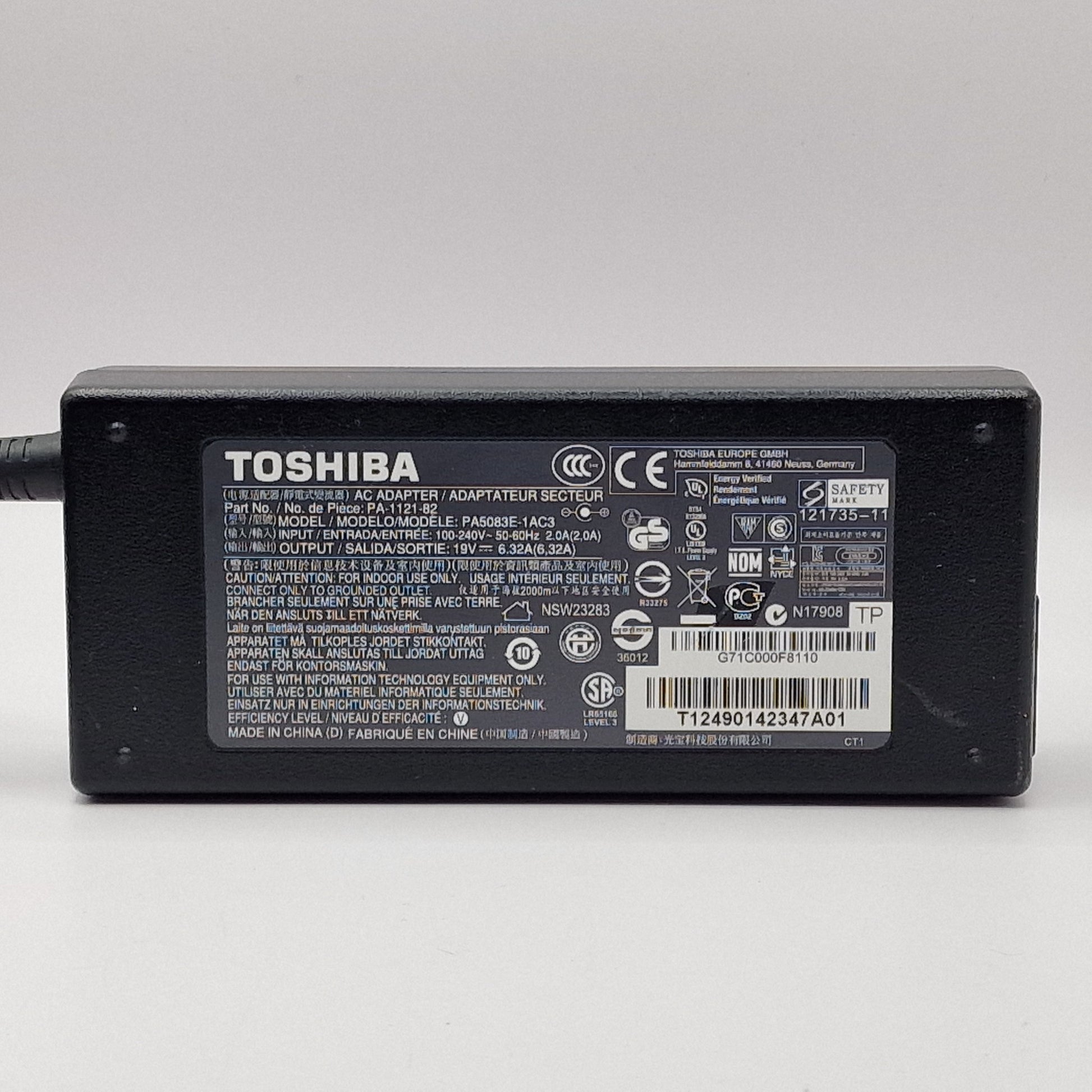 19V 6.32A 120W Genuine TOSHIBA PA5083E-1AC3 PA3717E POWER CHARGER ADAPTER AC UK - AVOLVE