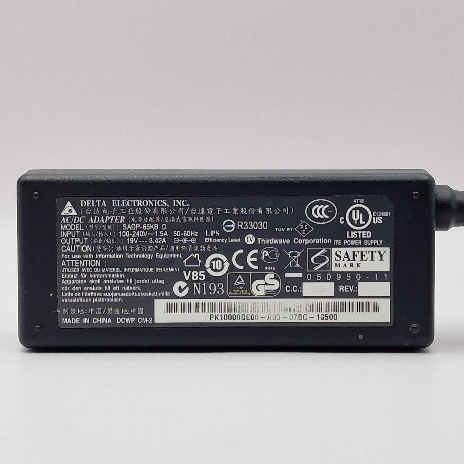 19V 3.42A 65W AC DELTA SADP-65KB D POWER CHARGER ADAPTER UK - AVOLVE