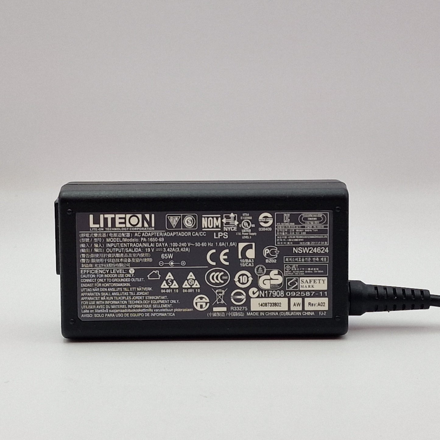 19V 3.42A 65W AC Genuine Liteon PA-1650-69 LAPTOP POWER CHARGER ADAPTER UK - AVOLVE