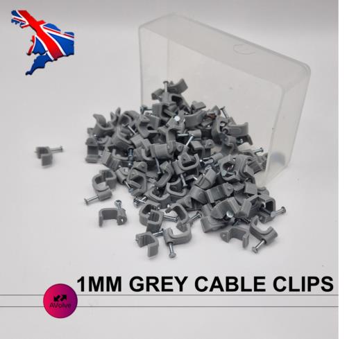 TWIN AND EARTH CABLE GREY CLIPS FLAT  - 1MM - 100PCS T&E - AVOLVE