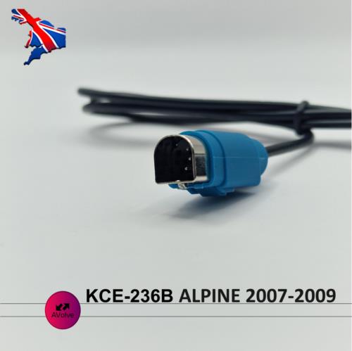 KCE-236B AUX CABLE LEAD TO 3.5MM JACK ALPINE RADIO 2007-2009 IPHONE ANDROID - AVOLVE