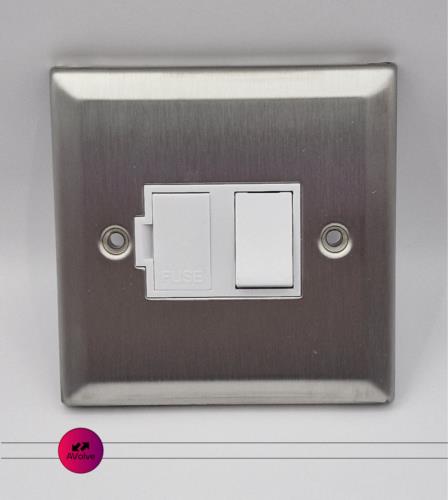 DECOR - Brushed Stainless Steel 13amp Switched Fuse Spur - AVOLVE