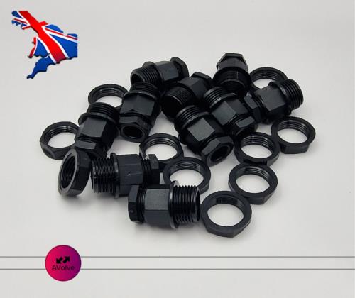 black Nylon Compression Cable Glands M20 (10 PACK) 7-10.5mm - AVOLVE