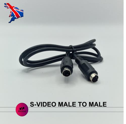 SVHS S Video Cable 4 Pin Mini DIN Male to Male Plug Lead VHS to Televison TV - AVOLVE