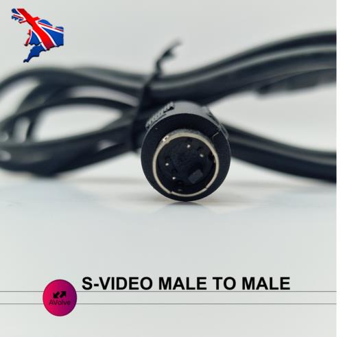 SVHS S Video Cable 4 Pin Mini DIN Male to Male Plug Lead VHS to Televison TV - AVOLVE