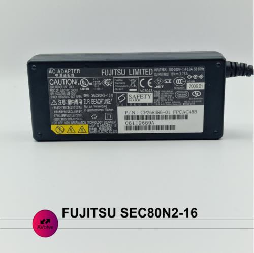 16V 3.75A 60W AC Genuine FUJITSU SEC80N2-16 CP268386-01 POWER CHARGER ADPATER UK - AVOLVE