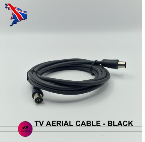 RF Fly Lead Coaxial Aerial Cable Digital TV Male to Male Extension Freesat Sat - AVOLVE