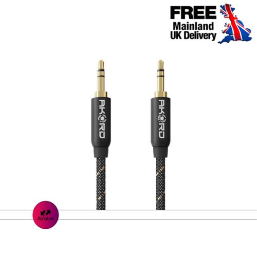 AKORD 3.5MM AUX BLACK 1.5M BRAIDED Jack Male - Stereo Audio Cable - AVOLVE