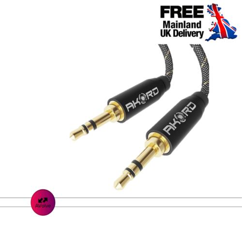 AKORD 3.5MM AUX BLACK 1.5M BRAIDED Jack Male - Stereo Audio Cable - AVOLVE