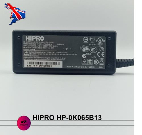 18.5V 3.5A 65W AC Genuine HIPRO HP-0K065B13 A065R032L POWER CHARGER ADPATER UK - AVOLVE