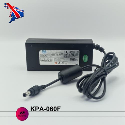 12V 5A 60W AC Genuine CHANNEL WELL TECHNOLOGY KPA-060F POWER CHARGER ADPATER TV - AVOLVE