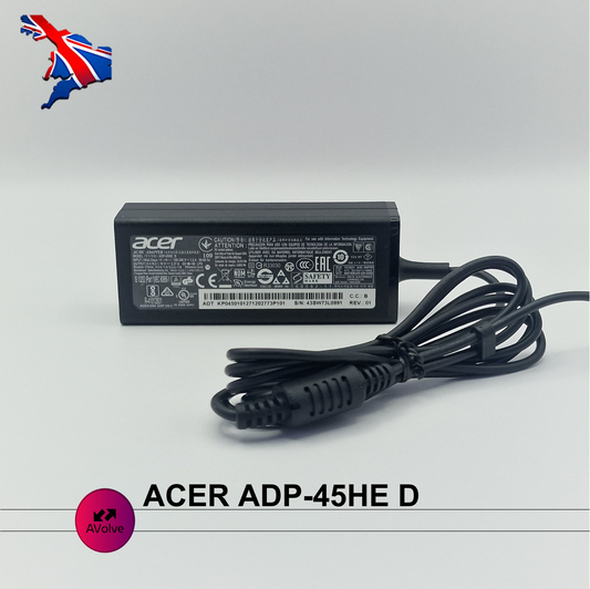 19V 2.37A 45W AC Genuine ACER ADP-45HE D POWER CHARGER ADPATER UK SMALL TIP - AVOLVE