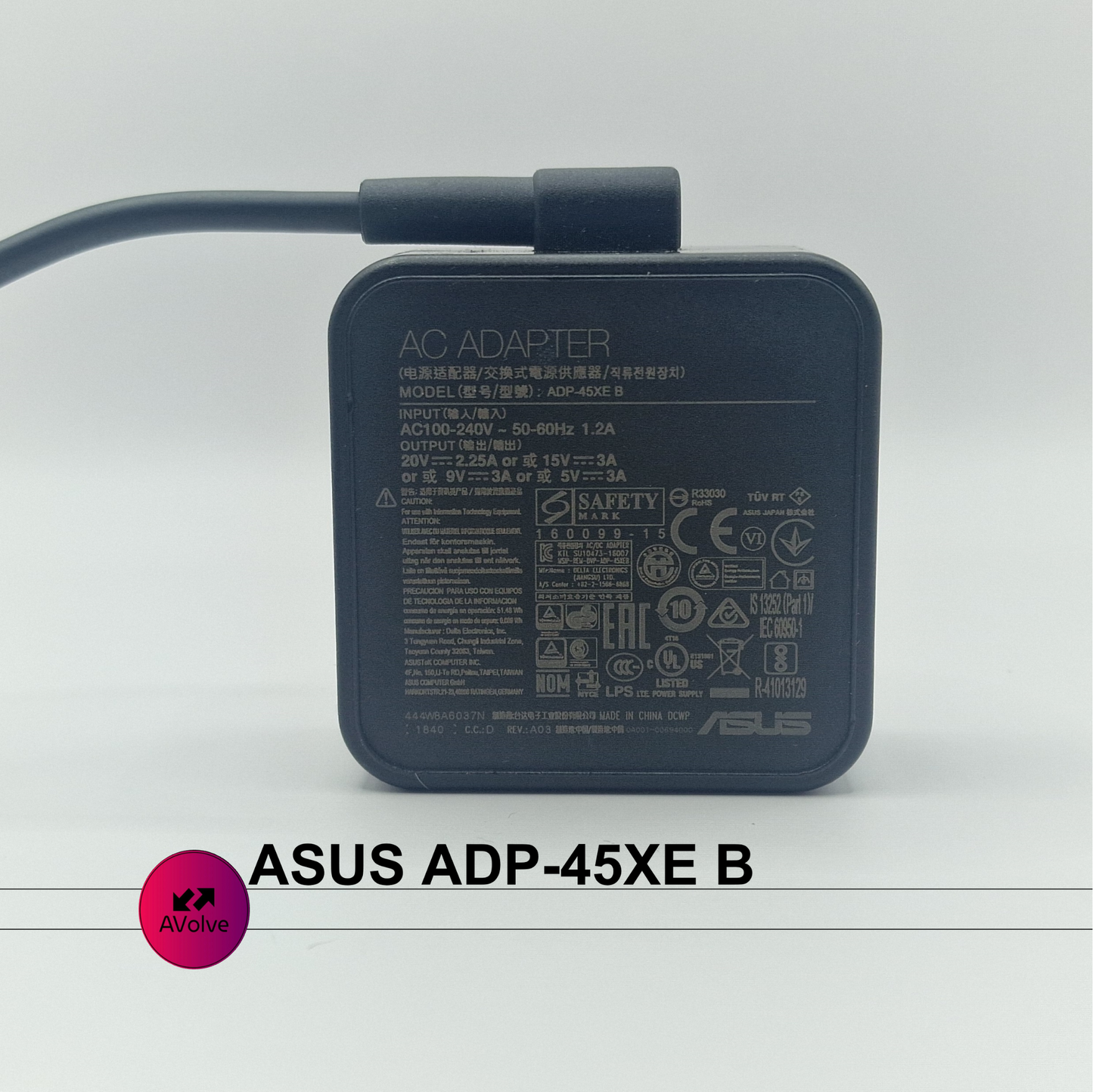 20V 15V 9V 5V 3A 65W AC Genuine Asus ADP-45XE B POWER CHARGER ADPATER USB-C - AVOLVE