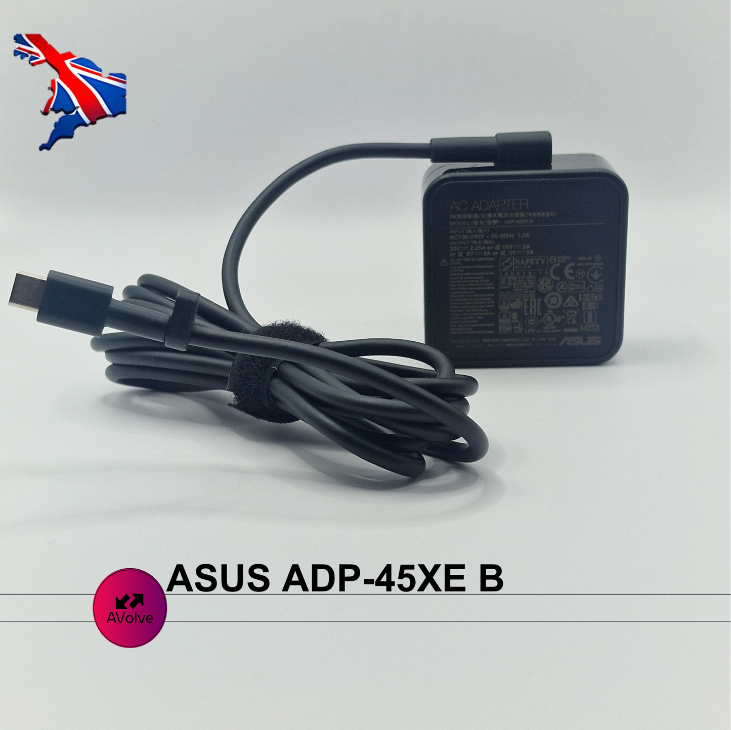 20V 15V 9V 5V 3A 65W AC Genuine Asus ADP-45XE B POWER CHARGER ADPATER USB-C - AVOLVE