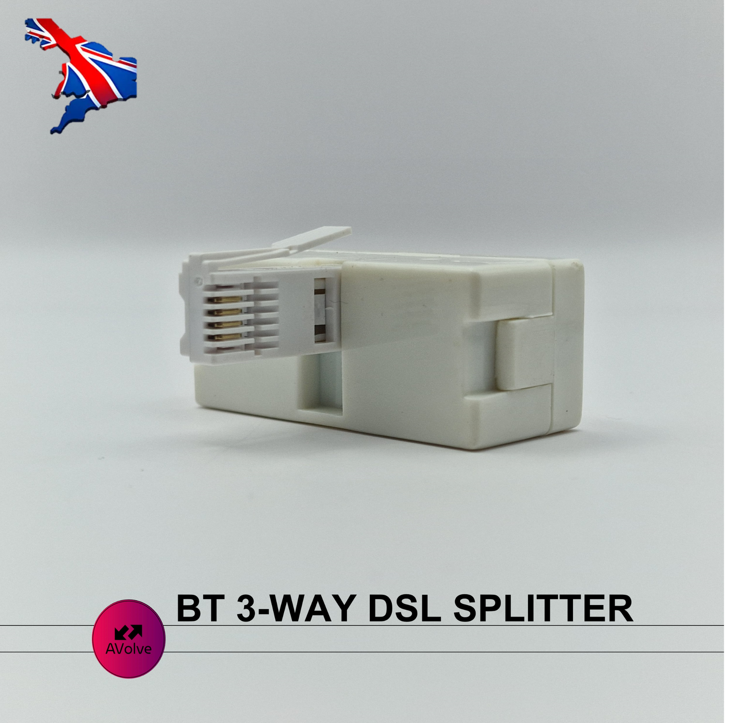 BT 3 Way Telephone Splitter Double Adaptor Phone Line Socket 3 Port Y Adapter UK - AVOLVE