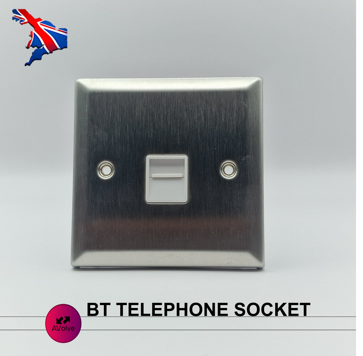 Stainless Steel Secondary Telephone Socket BT TELEPHONE SLAVE SOCKET LBSBTS1-NEW - AVOLVE