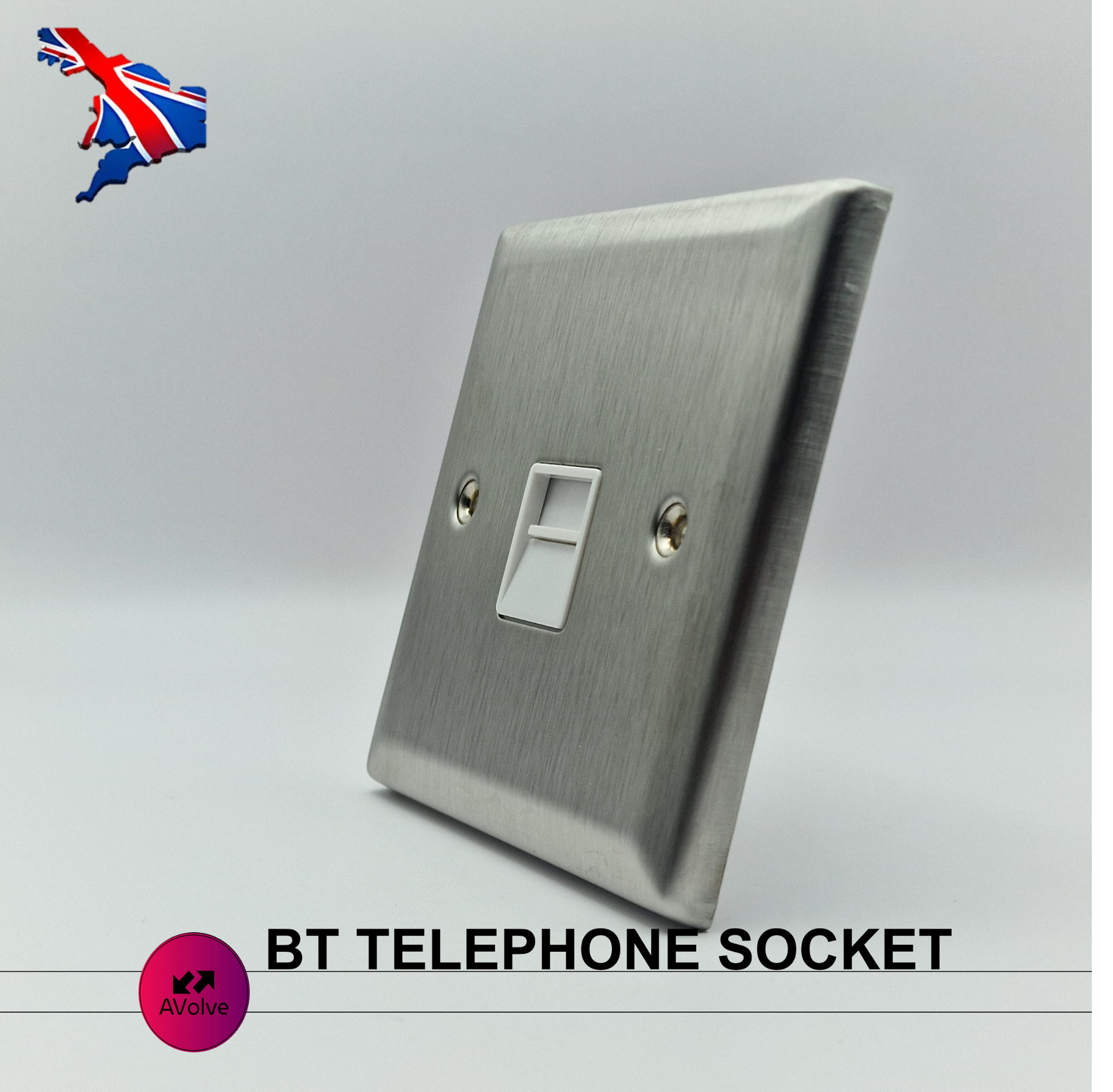 Stainless Steel Secondary Telephone Socket BT TELEPHONE SLAVE SOCKET LBSBTS1-NEW - AVOLVE