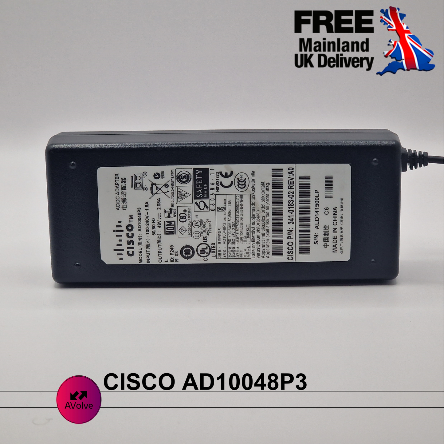 48V 2.08A 100W AC Genuine CISCO AD10048P3 POWER CHARGER ADPATER UK - AVOLVE