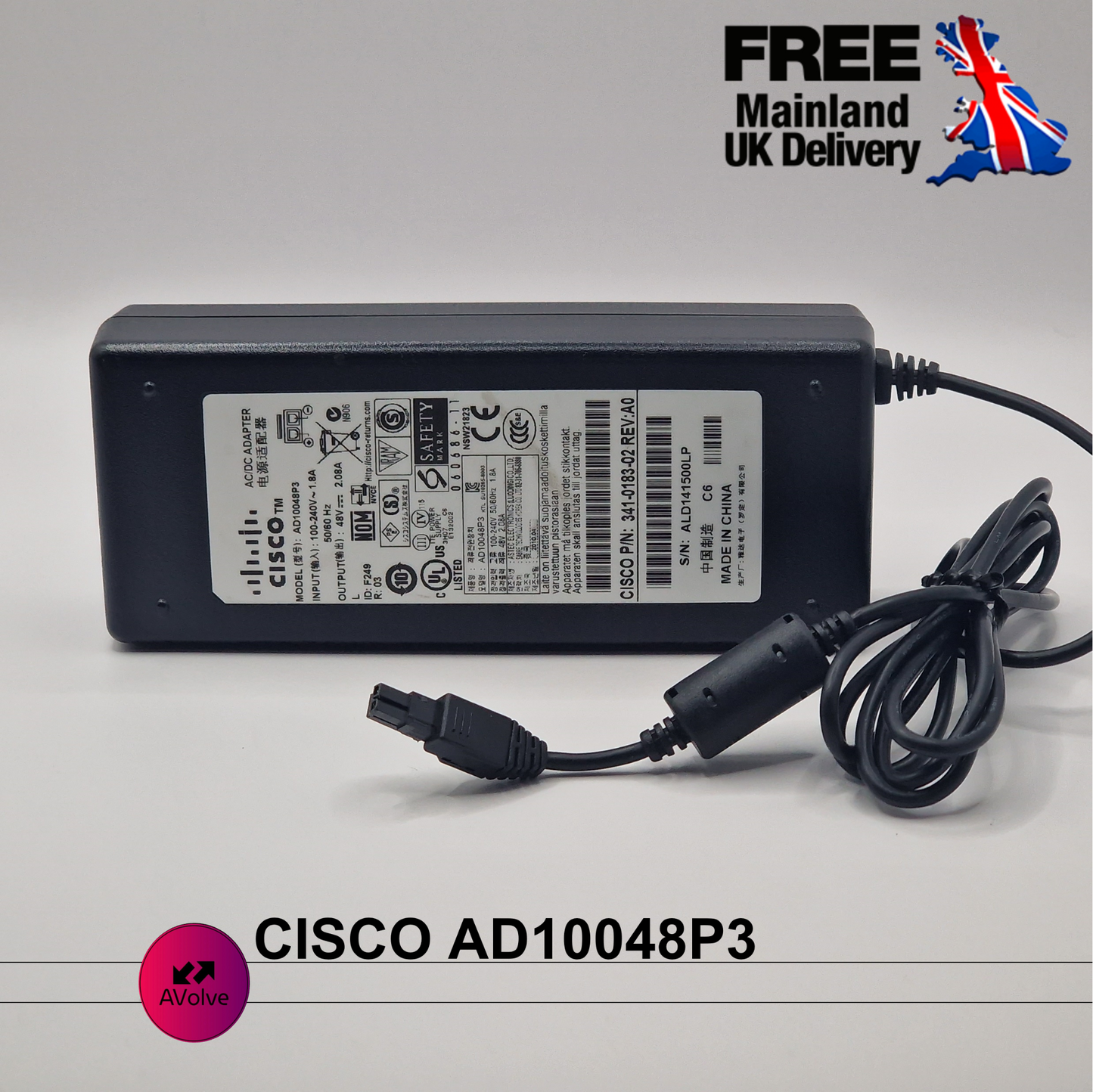 48V 2.08A 100W AC Genuine CISCO AD10048P3 POWER CHARGER ADPATER UK - AVOLVE