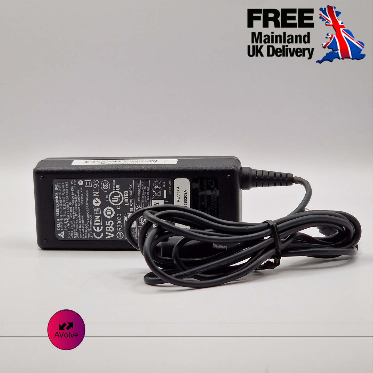 20V 3.25A 65W AC Genuine DELTA ADP-65HB AD POWER CHARGER ADPATER UK - AVOLVE