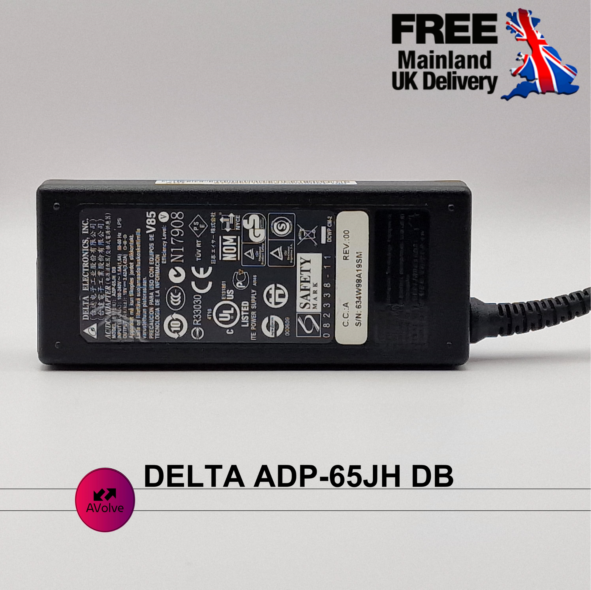 19V 3.42A 65W AC Genuine ACER DELTA ADP-65JH DB POWER CHARGER ADPATER UK - AVOLVE