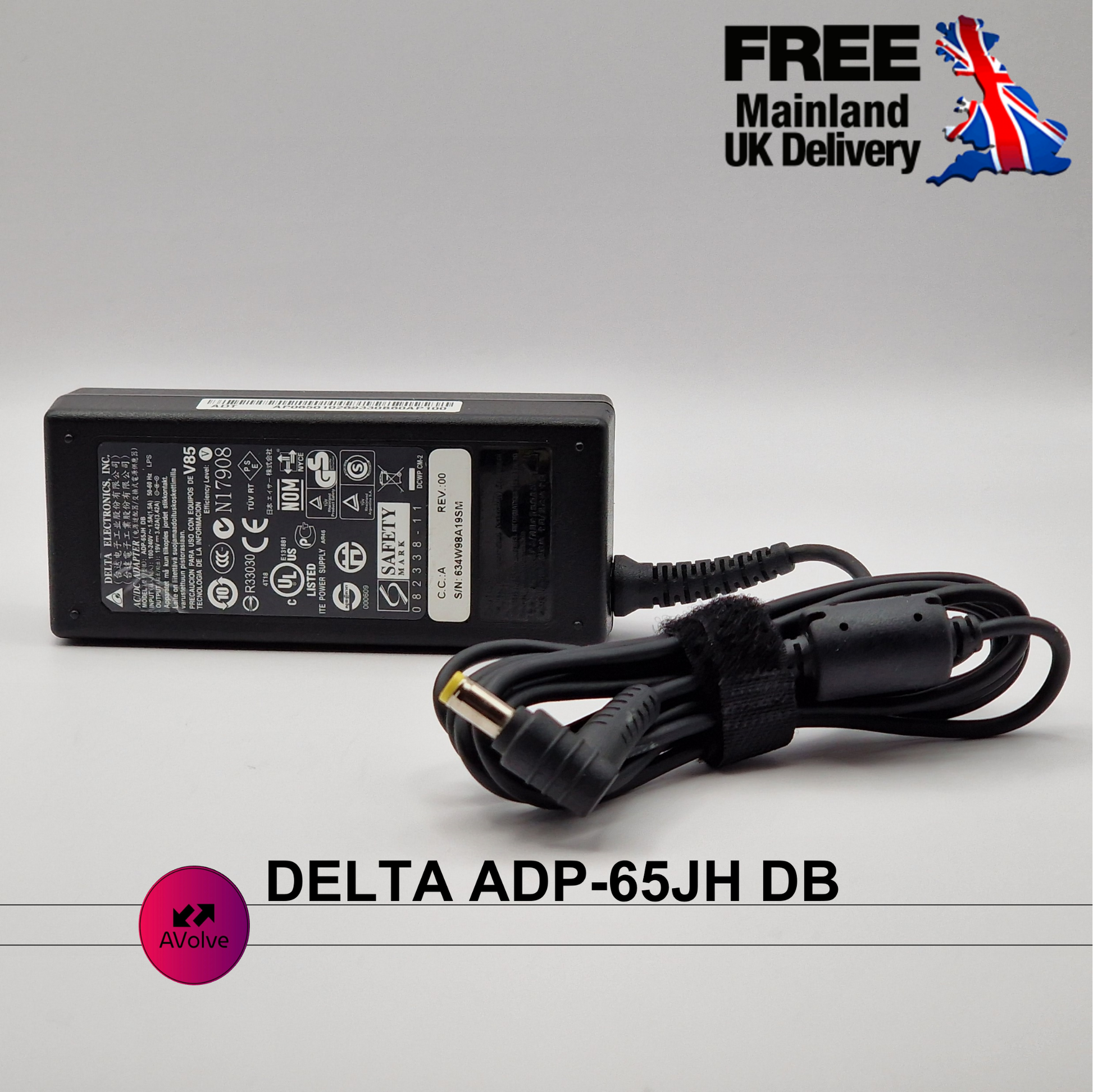 19V 3.42A 65W AC Genuine ACER DELTA ADP-65JH DB POWER CHARGER ADPATER UK - AVOLVE