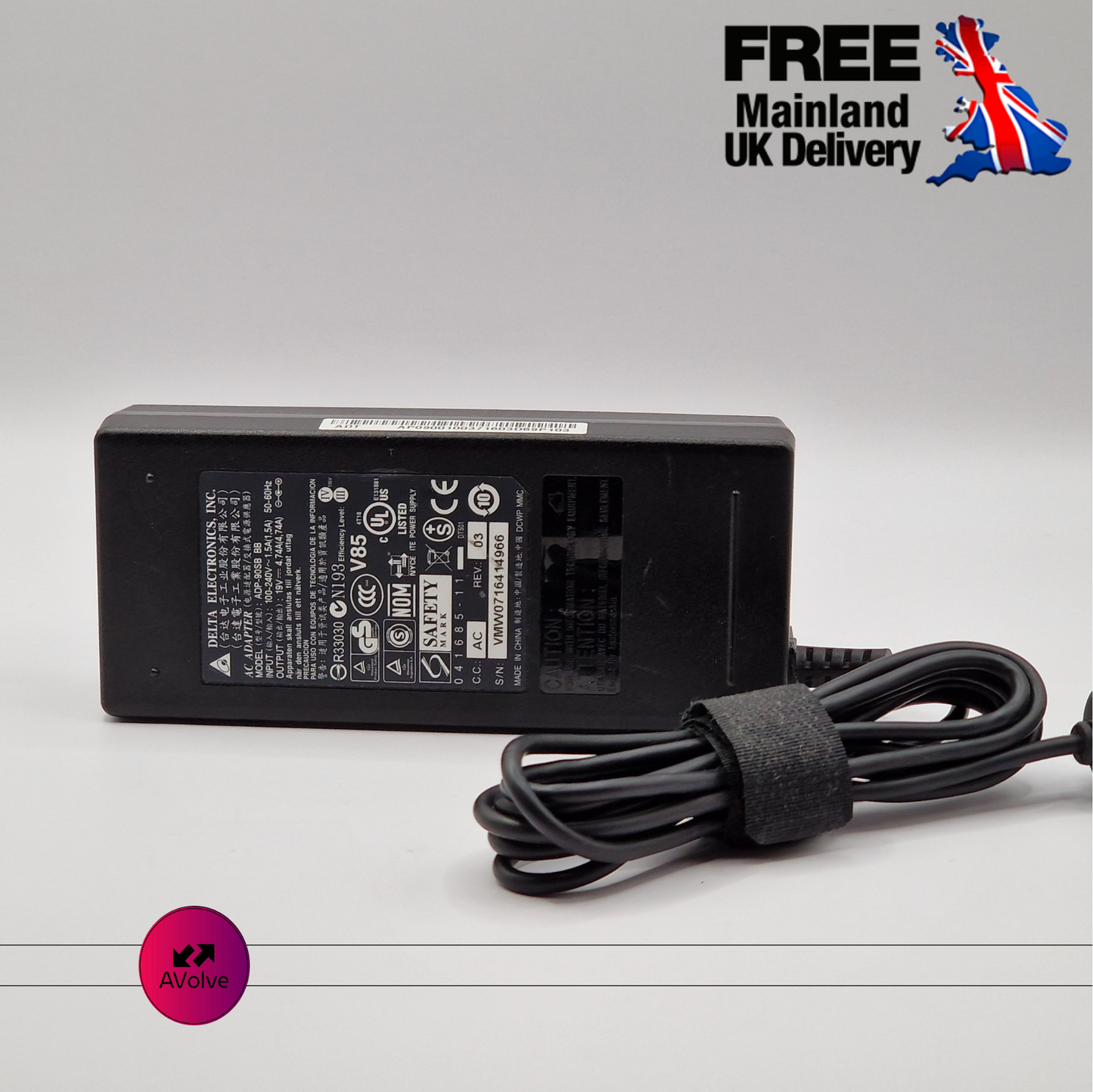 19V 4.7A 90W AC Genuine DELTA ADP-90SB BB POWER CHARGER ADPATER UK - AVOLVE