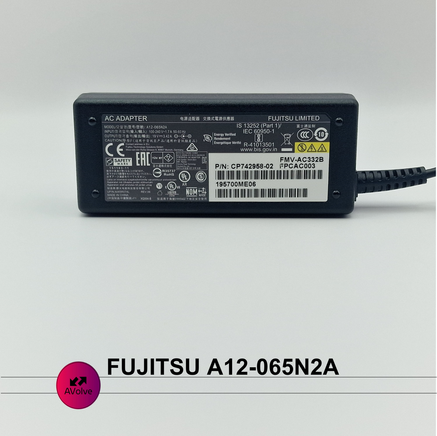 19V 3.42A 65W AC Genuine FUJITSU A12-065N2A POWER CHARGER ADPATER UK - AVOLVE