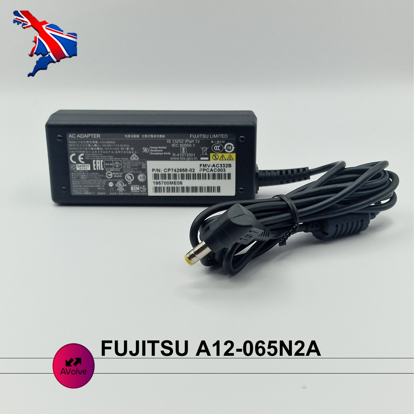 19V 3.42A 65W AC Genuine FUJITSU A12-065N2A POWER CHARGER ADPATER UK - AVOLVE