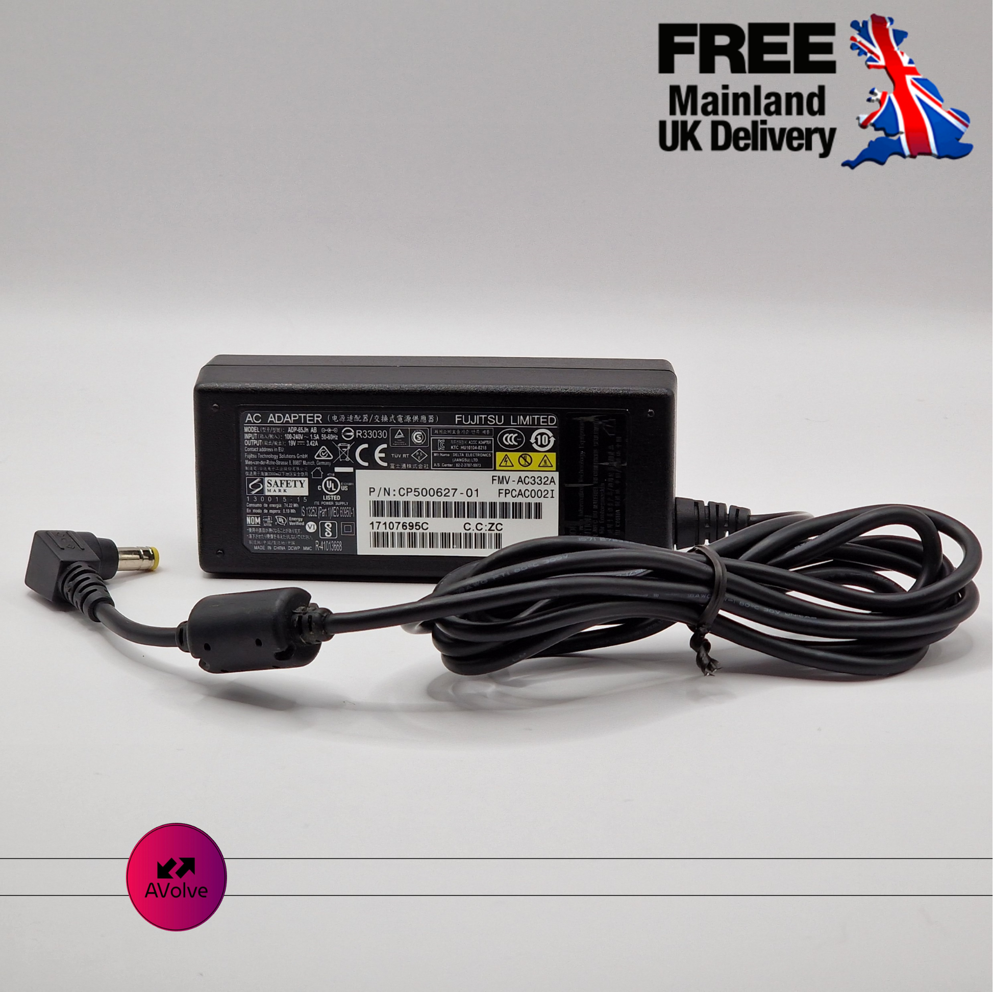 19V 3.42A 65W AC Genuine FUJITSU ADP-65JH AB POWER CHARGER ADPATER UK - AVOLVE