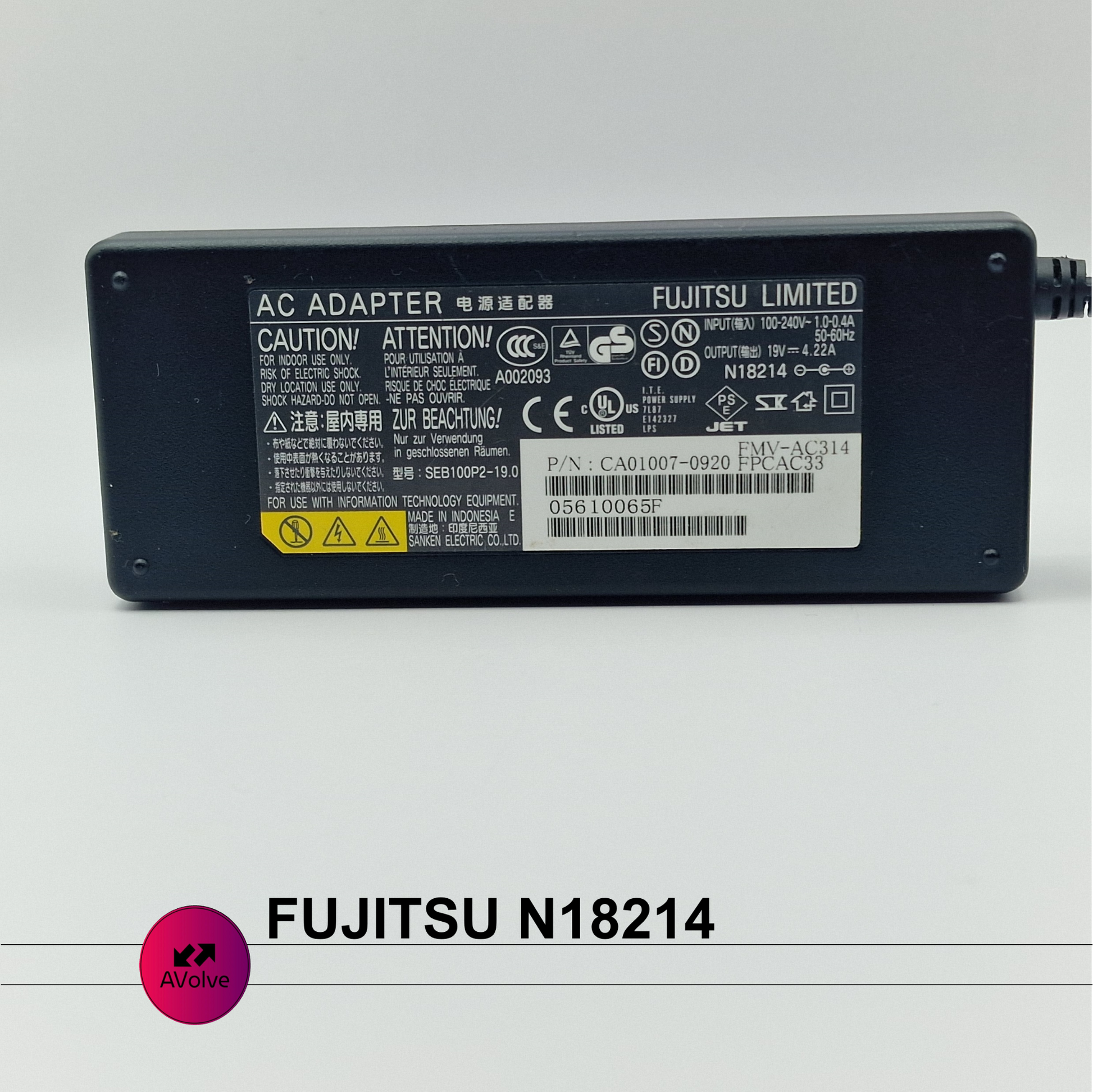 19V 4.22A 80W AC Genuine FUJITSU N18214 CP268388-01 POWER CHARGER ADPATER UK - AVOLVE