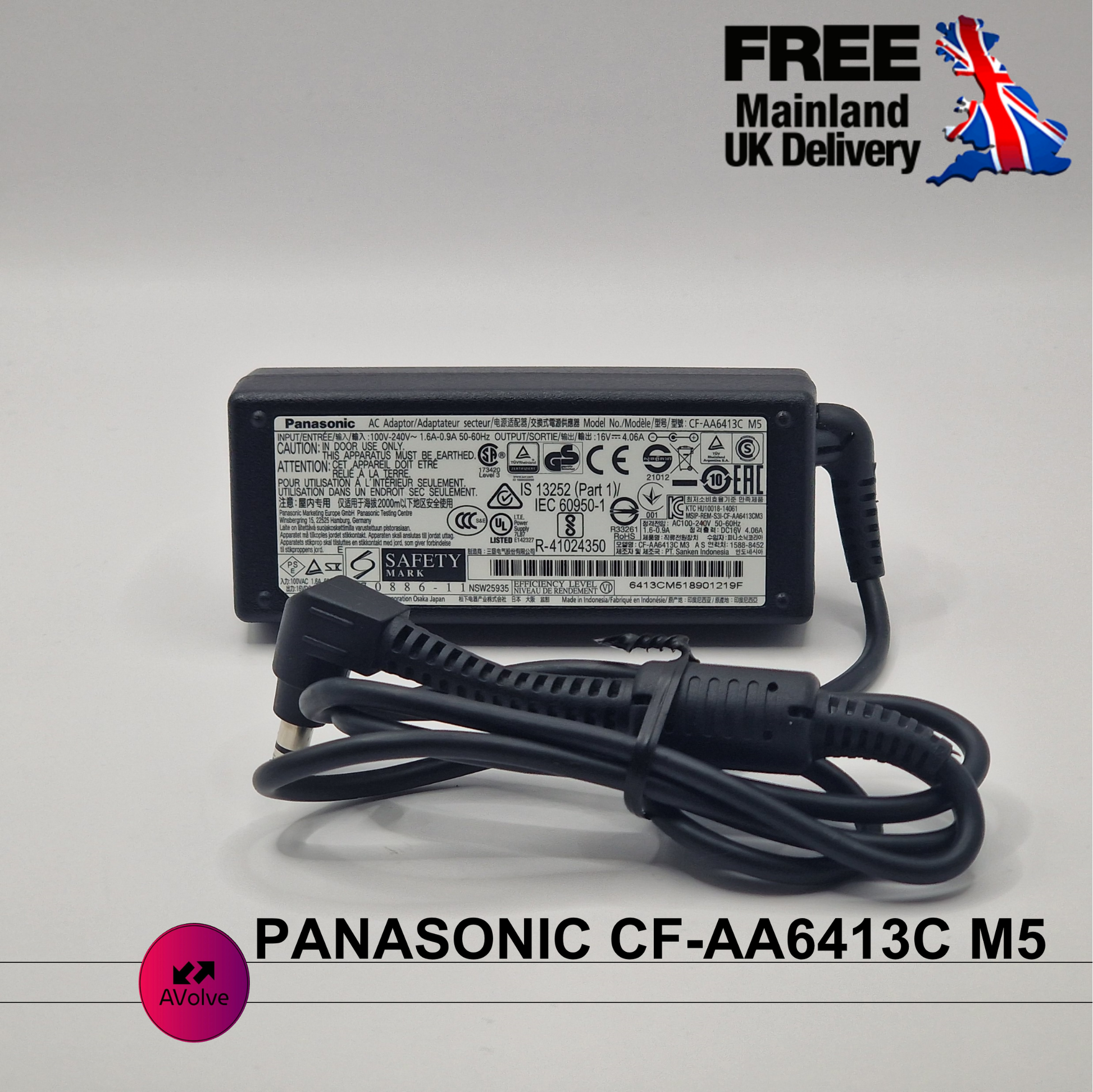 16V 4.06A 65W AC Genuine  PANASONIC CF-AA6413C M5 POWER CHARGER ADPATER UK - AVOLVE