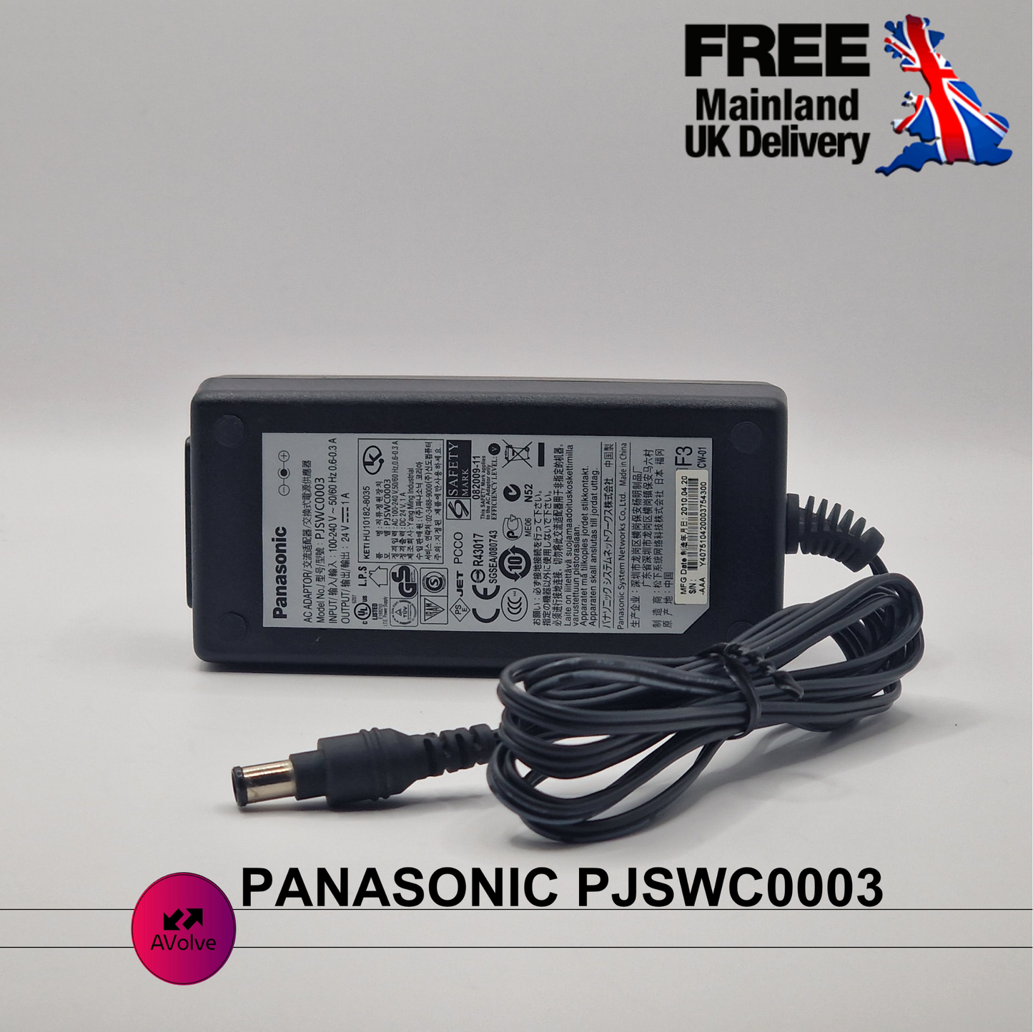 24V 1.0A 24W AC Genuine PANASONIC PJSWC0003 POWER CHARGER ADPATER UK - AVOLVE