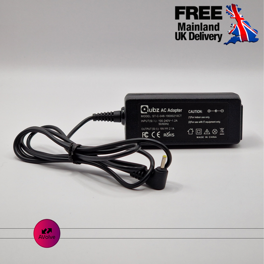 19V 2.1A 40W AC Genuine QUBZ ST-C-048-19000210CT POWER CHARGER ADAPTER UK - AVOLVE