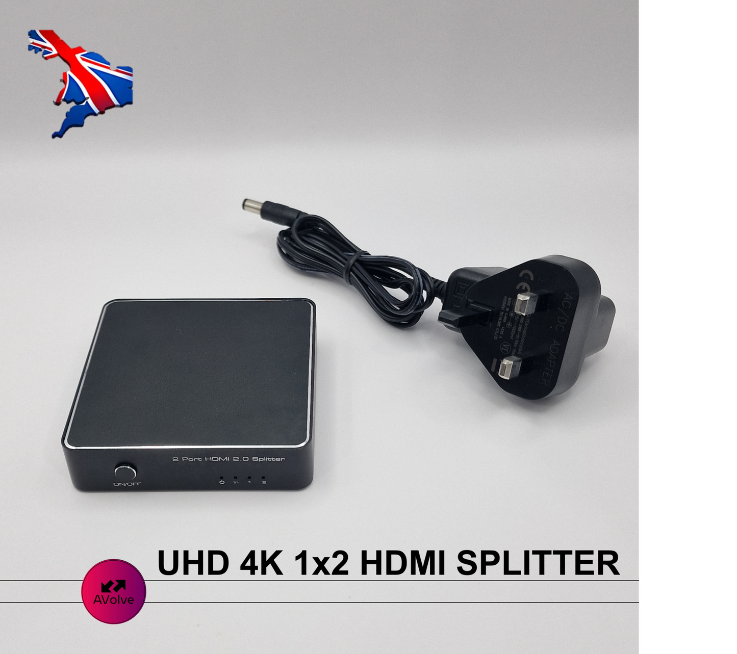 HDMI SPLITTER 1x2 4K UHD DOLBY 7.1CH DTS-HD 60HZ - BRAND NEW - AVOLVE